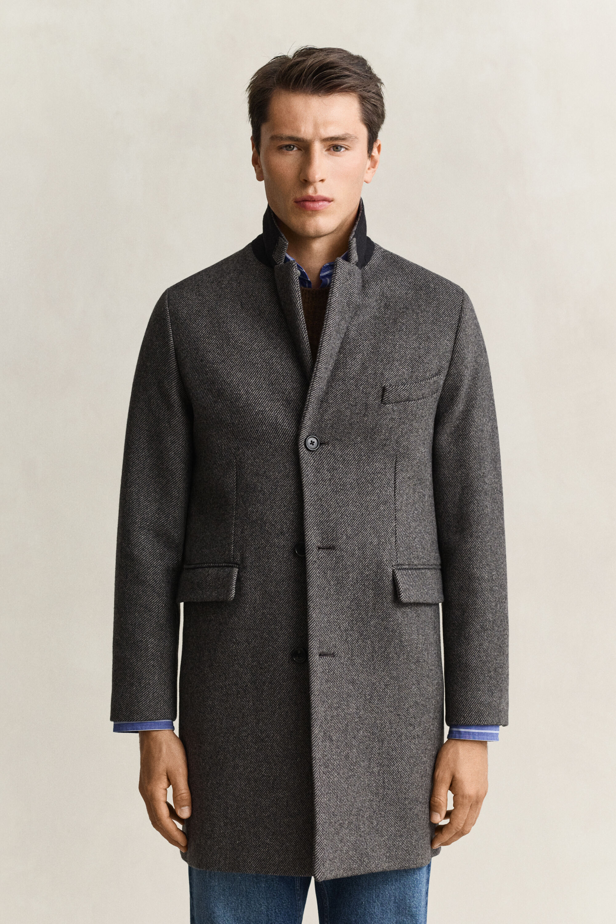 Cappotto in lana bicolore