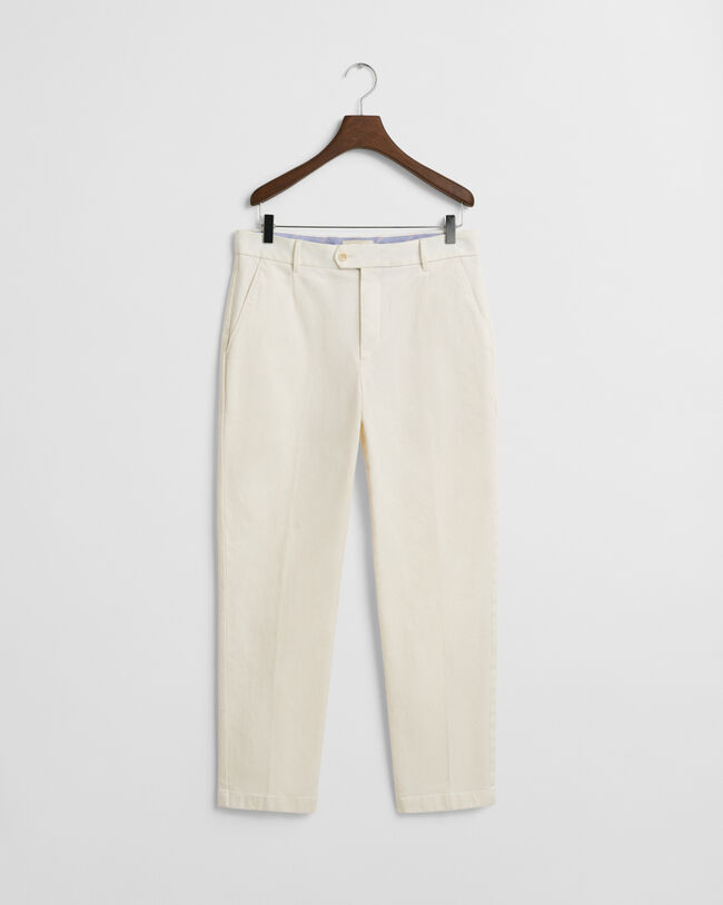 Pantaloni in twill di cotone stretti in fondo slim fit