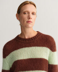 Maglia girocollo in mohair a righe