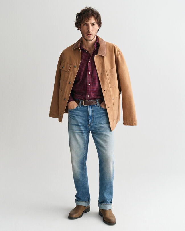 Camicia in flanella a microquadretti regular fit