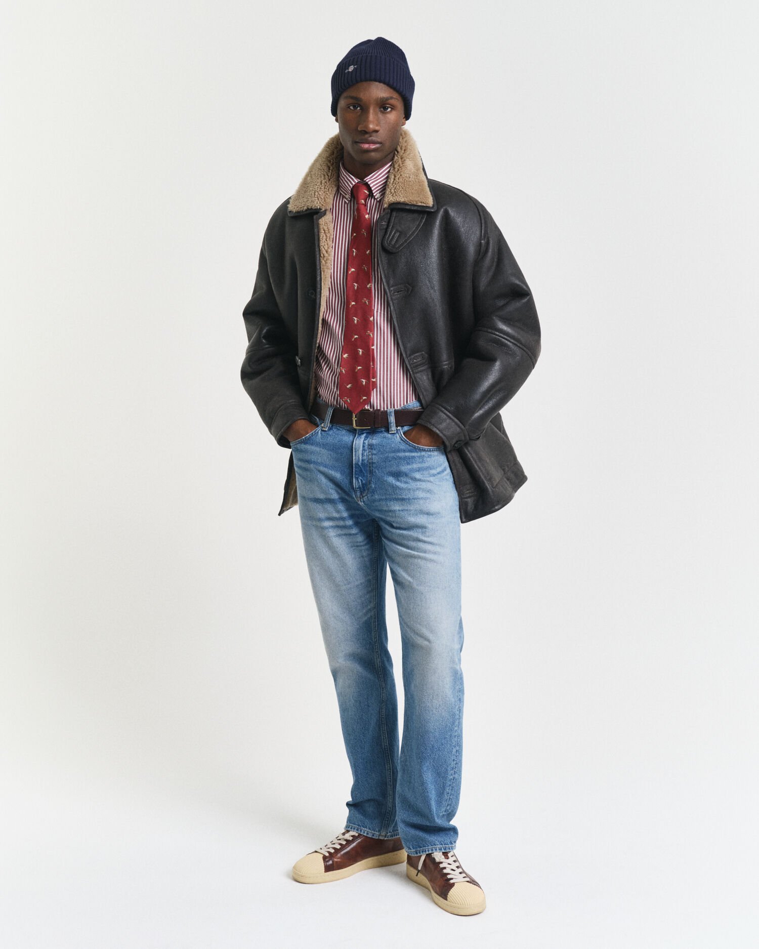 Camicia classica in popeline a righe regular fit