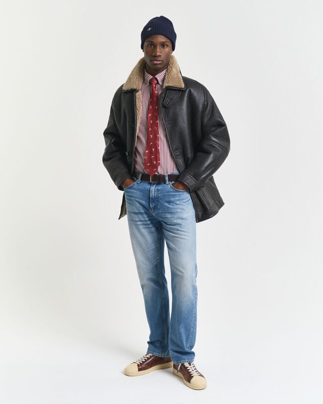 Camicia classica in popeline a righe regular fit