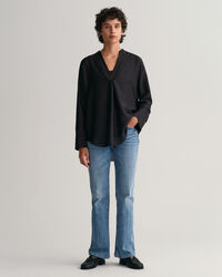 Blusa con colletto alla coreana relaxed fit