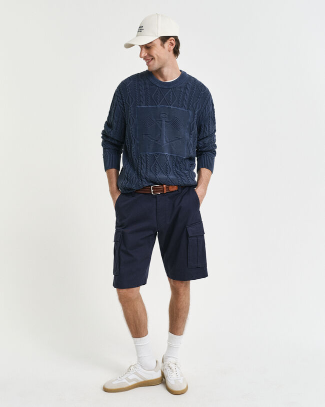 Pantaloncini cargo in twill relaxed fit