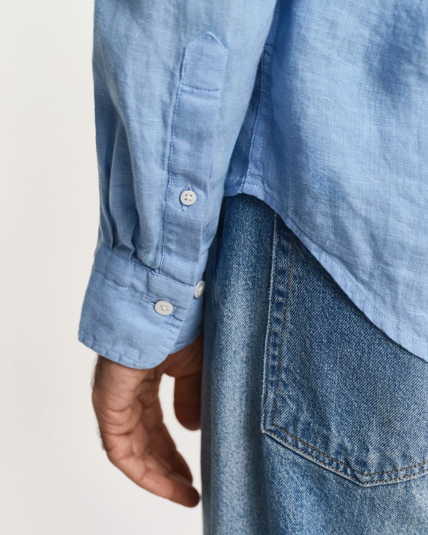 Camicia di lino tinto in capo regular fit