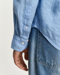 Camicia di lino tinto in capo regular fit