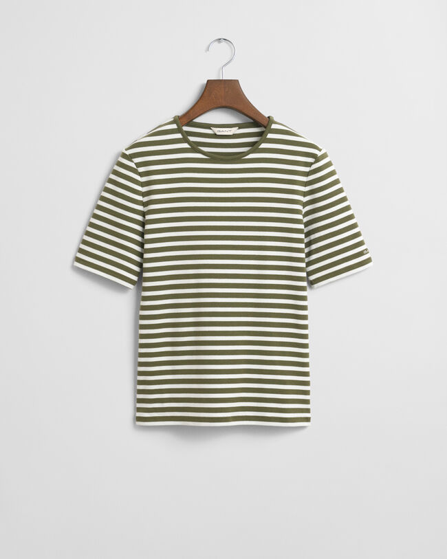 T-shirt a righe a coste