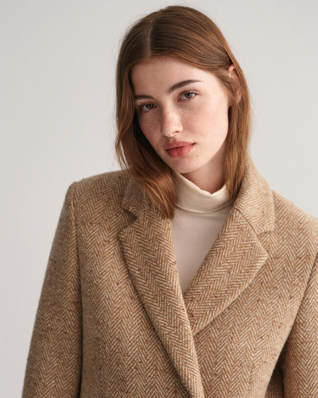 Blazer con motivo a spina di pesce regular fit