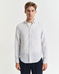 Camicia di lino a righe regular fit