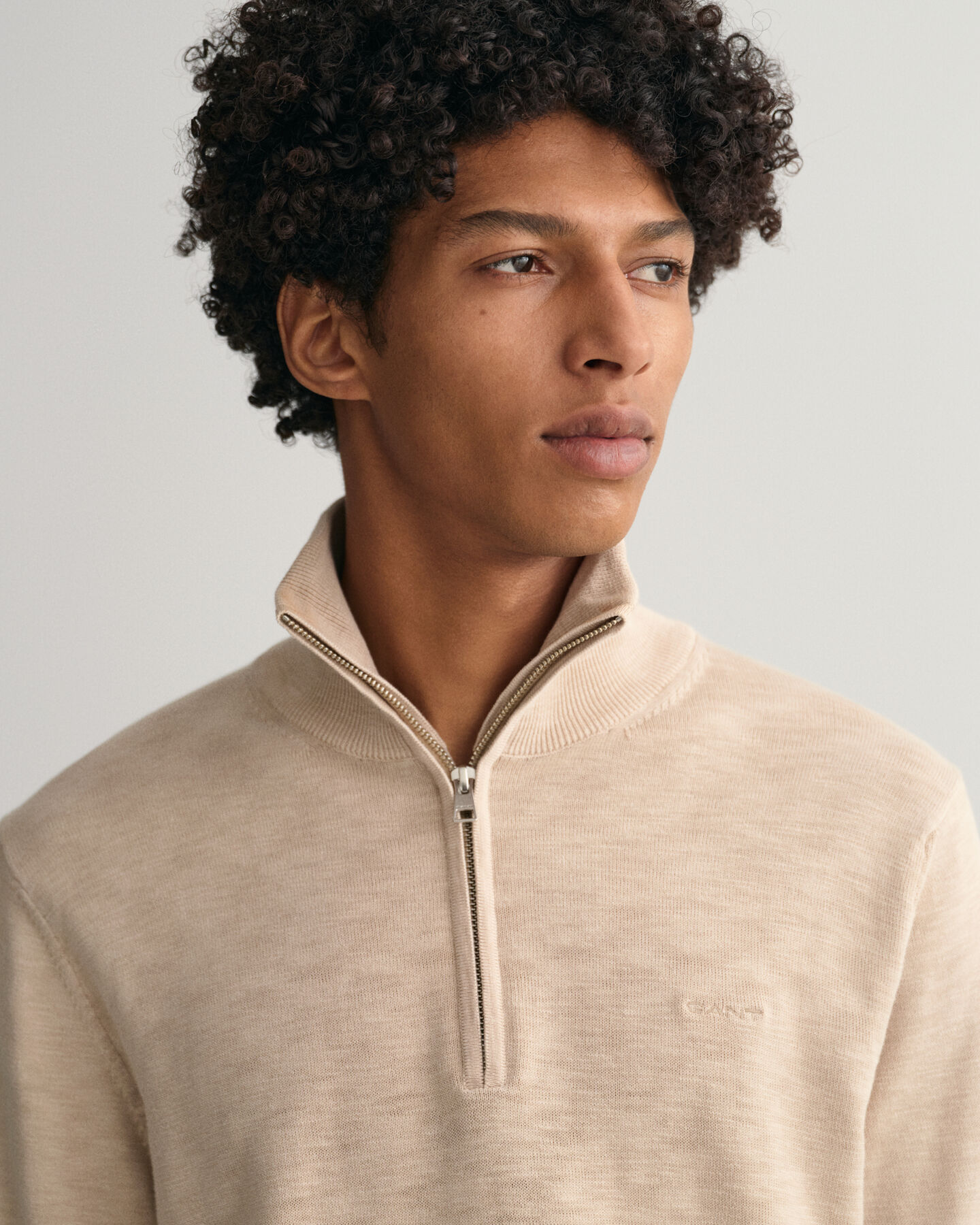 Maglia in cotone flamme con zip corta