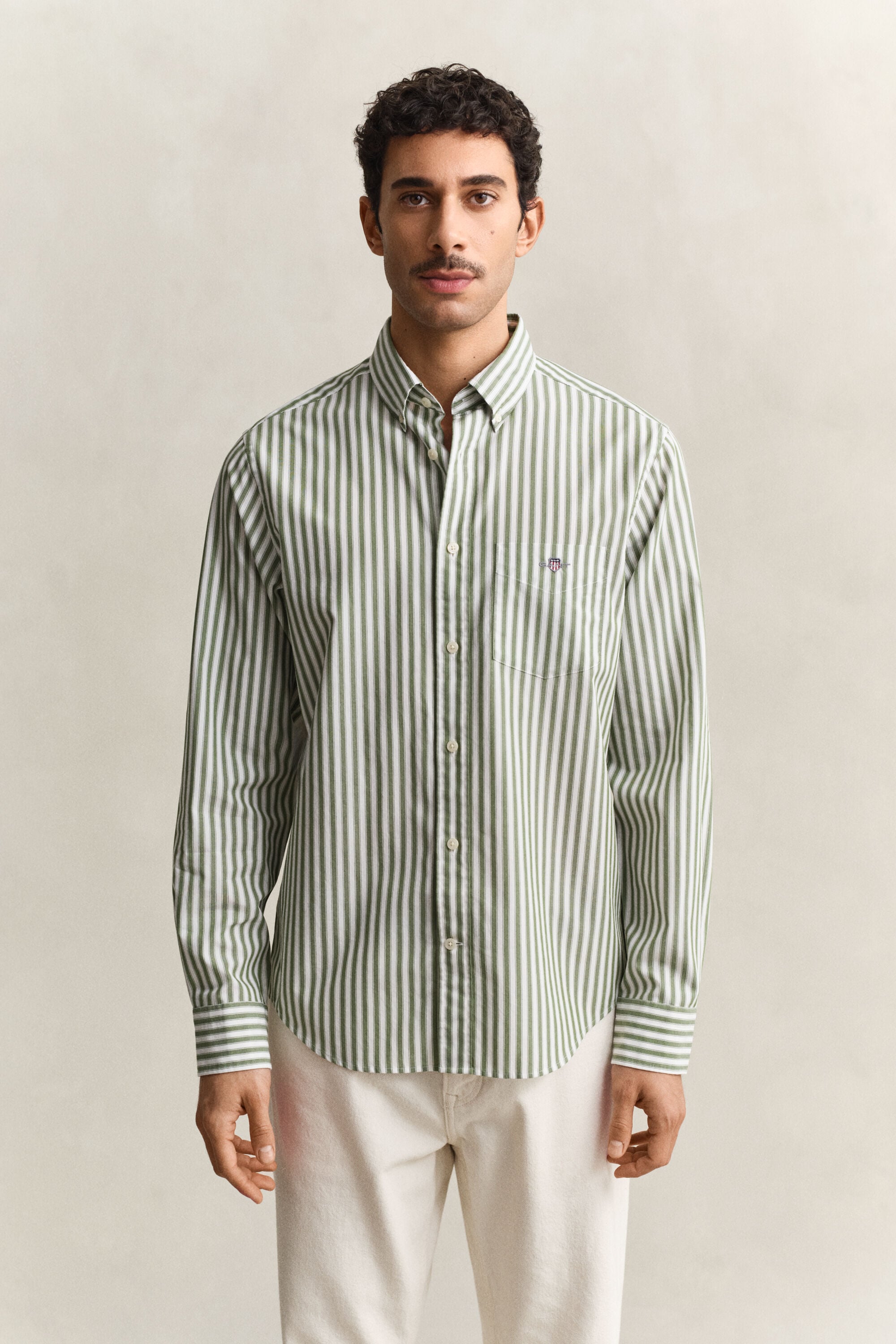 Camicia classica in popeline a righe