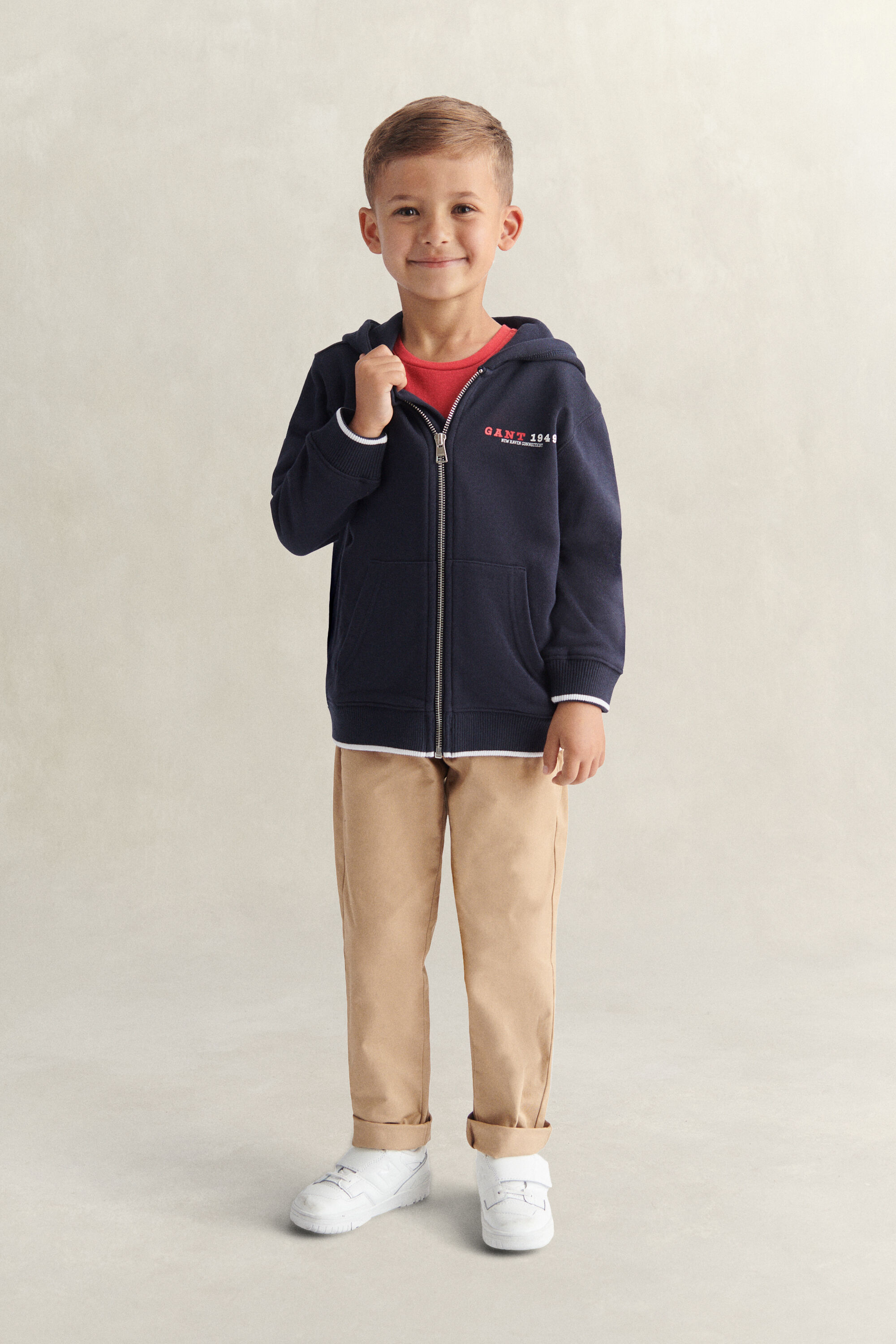 Felpa con cappuccio e zip Collegiate Boys