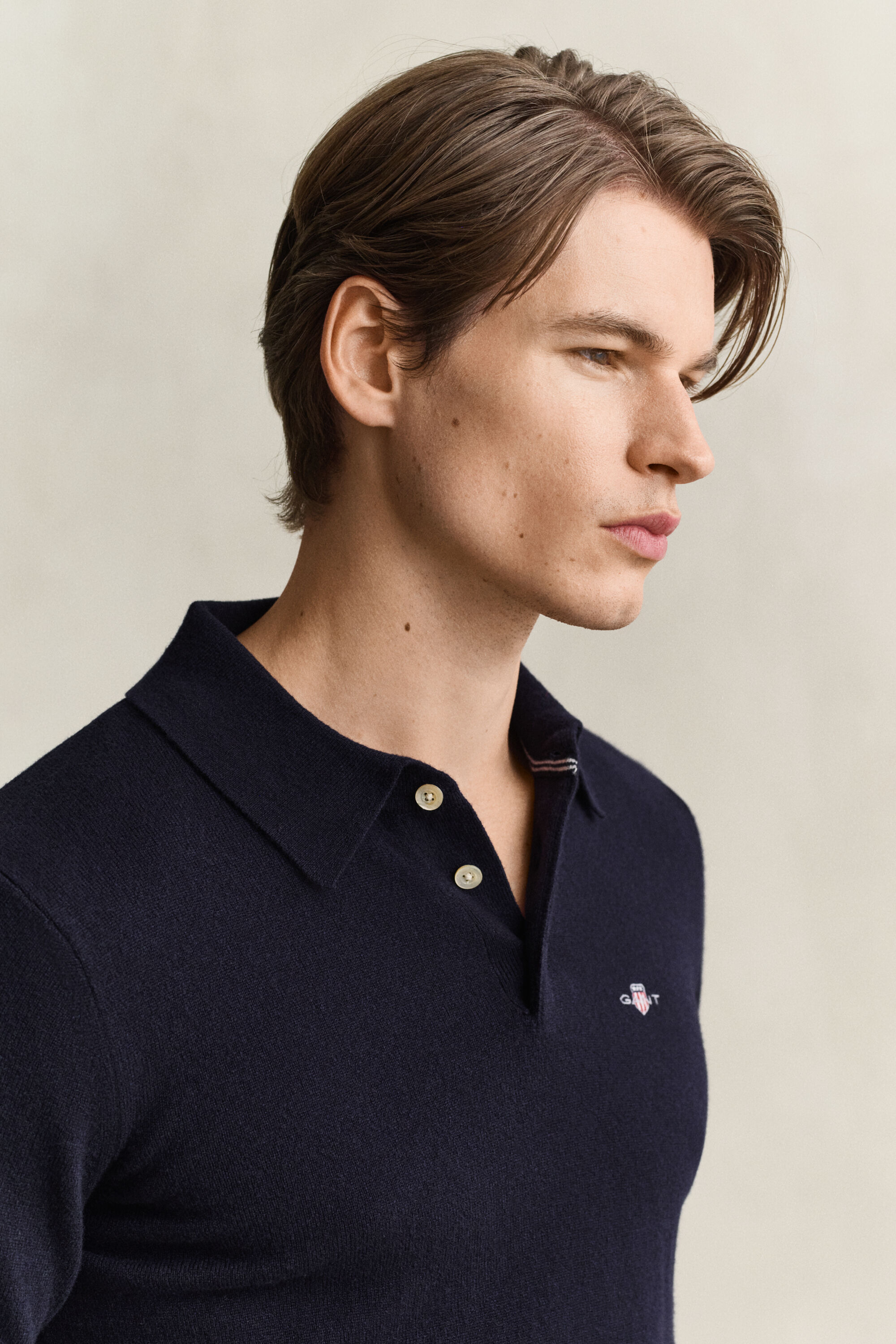 Maglia polo in finissima lana d’agnello