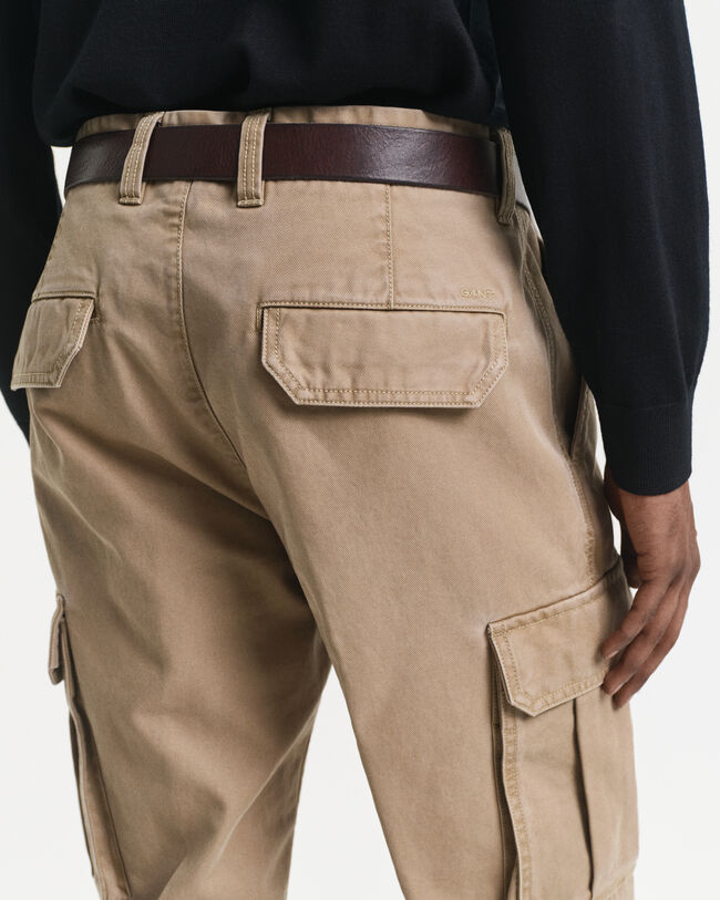 Pantaloni cargo in twill di cotone regular fit