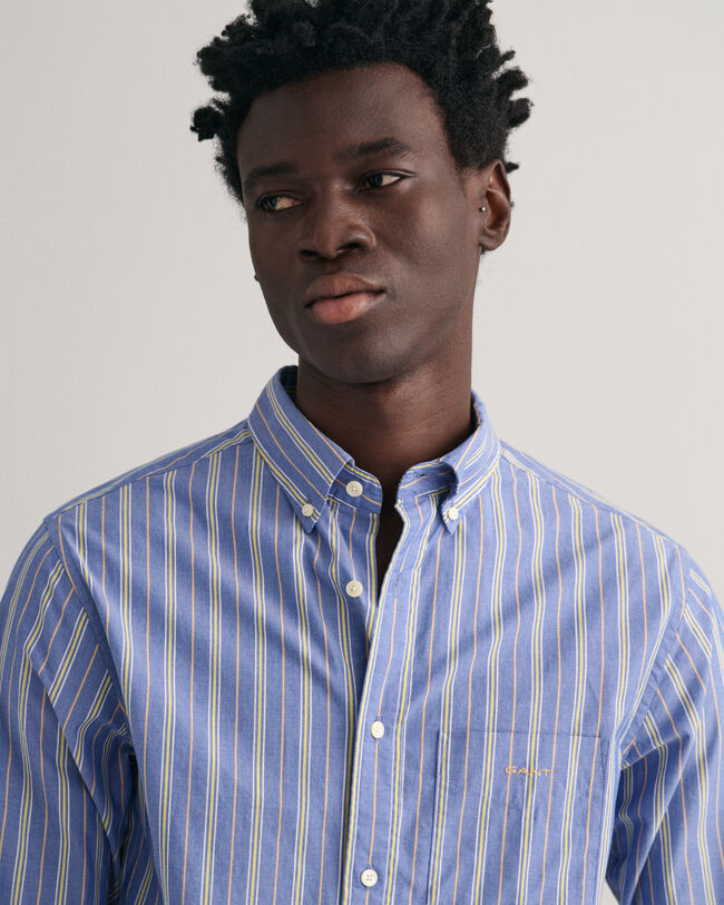 Camicia in popeline a righe regular fit