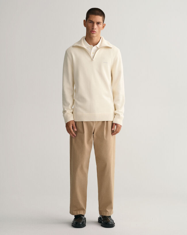 Maglia in cotone Supima con zip corta