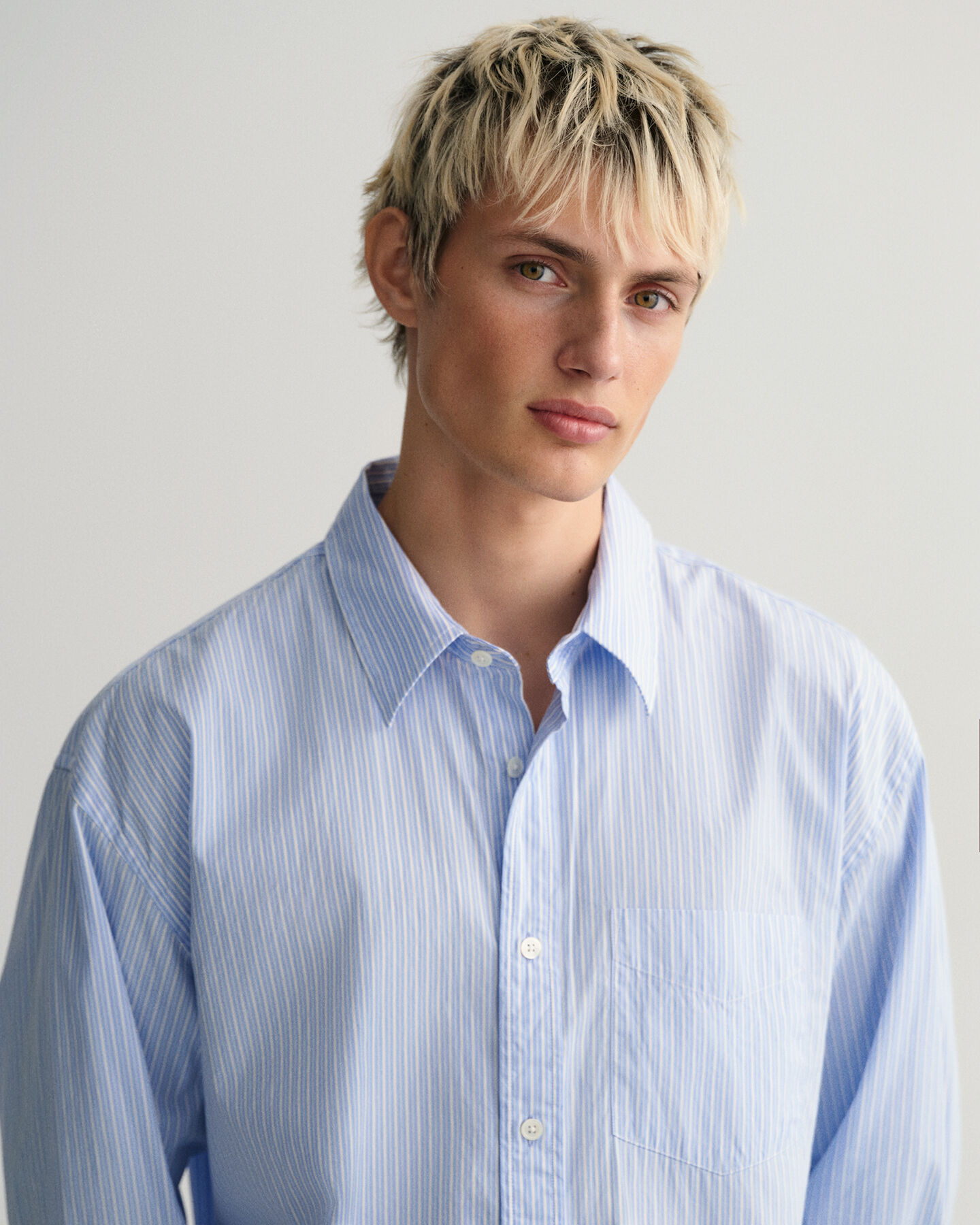 Camicia in popeline a righe oversize