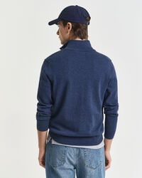 Maglia in cotone classico con zip corta