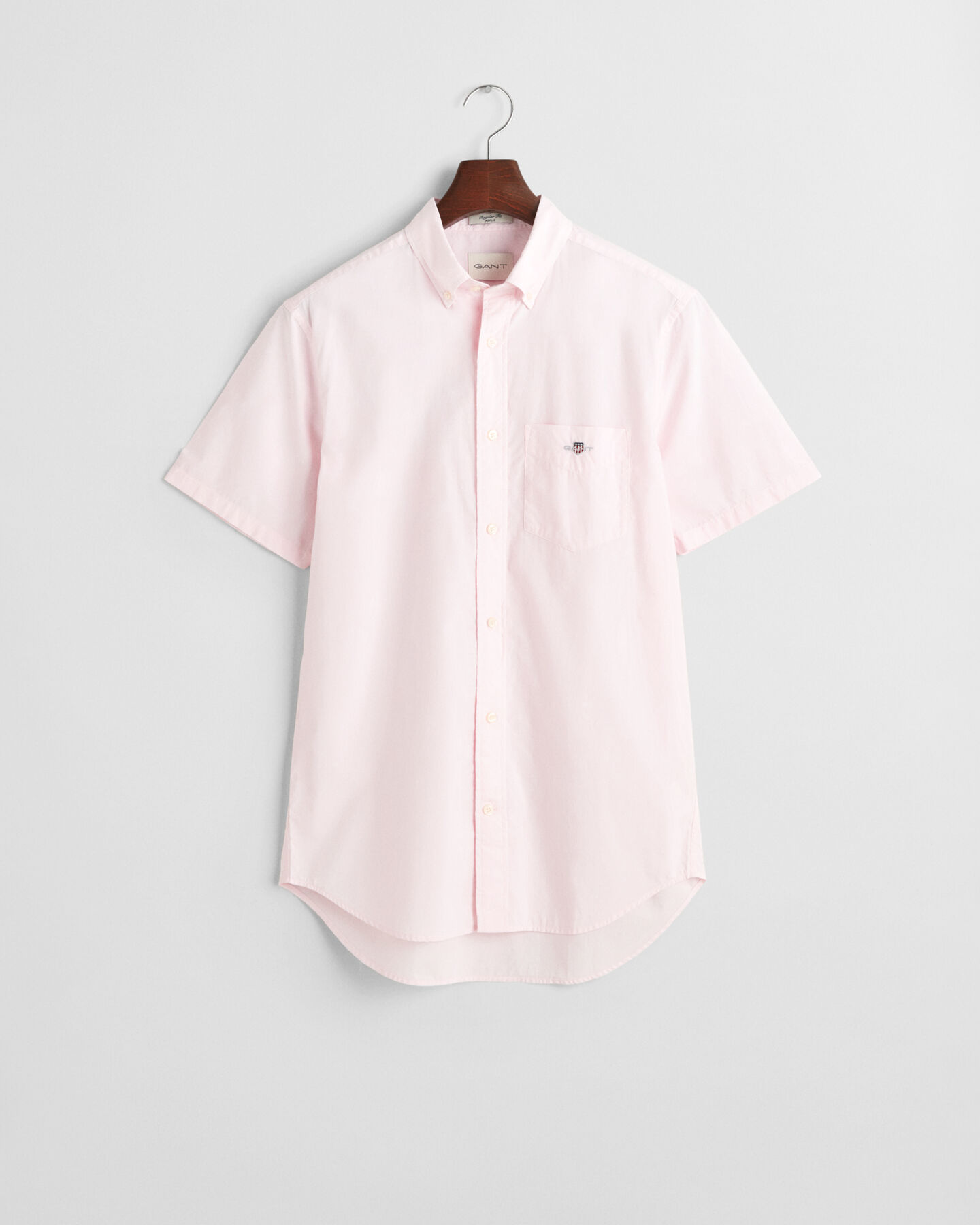 Camicia classica a maniche corte in popeline regular fit