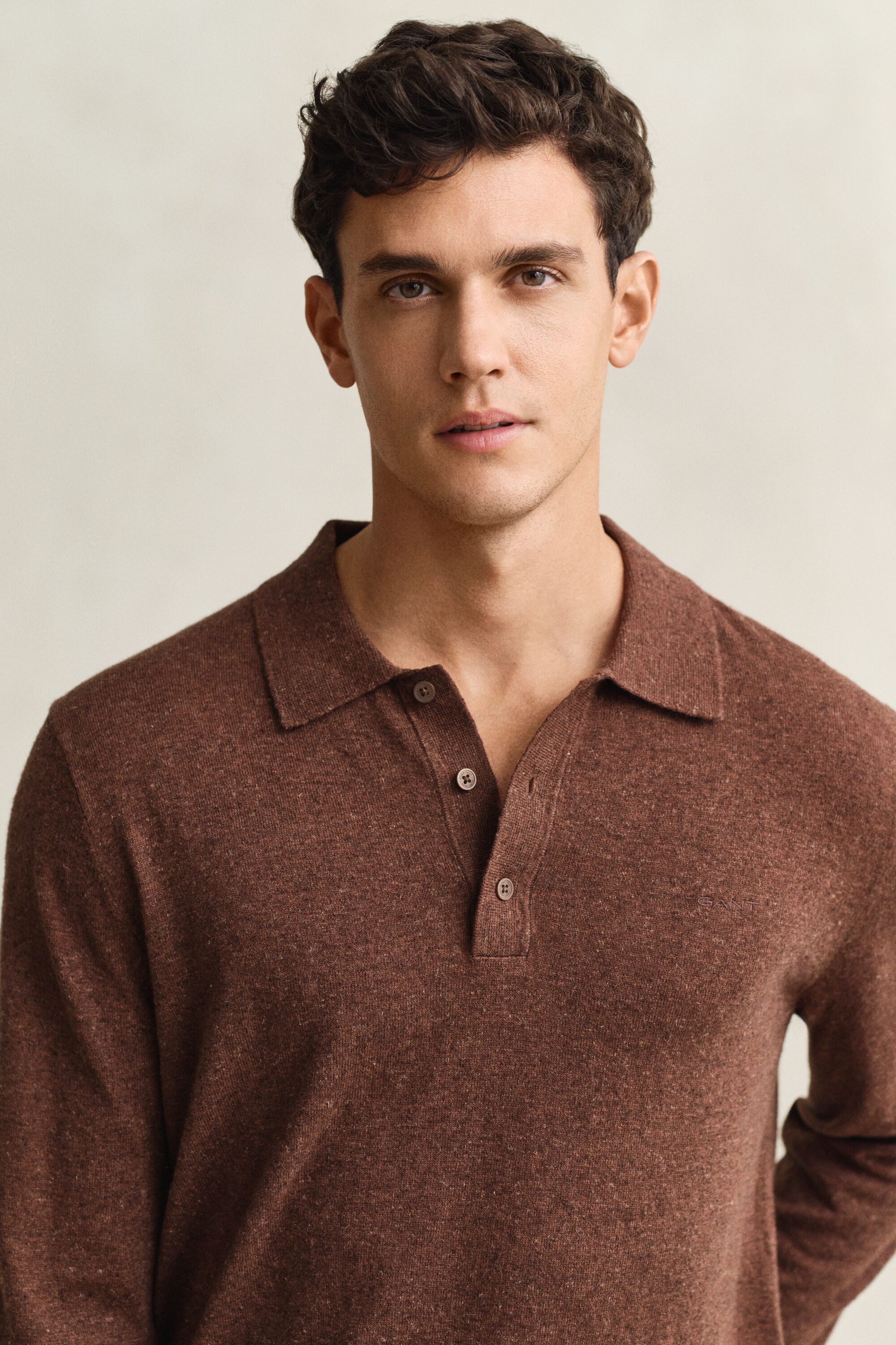 Polo in cotone fiammato mélange