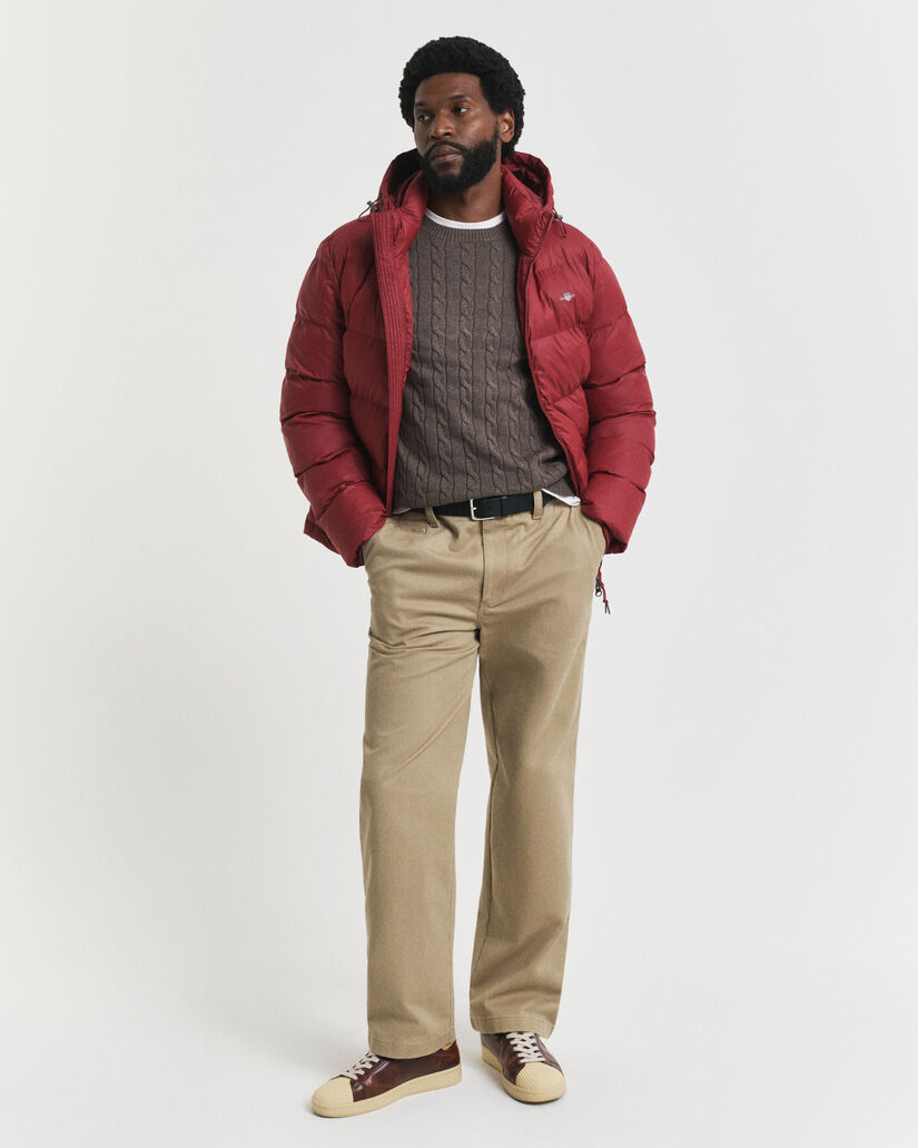 Maglia girocollo in cotone a trecce