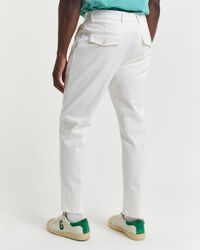 Pantaloni in twill di cotone stretti in fondo slim fit