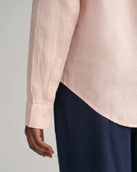 Camicia di lino a quadri in chambray regular fit