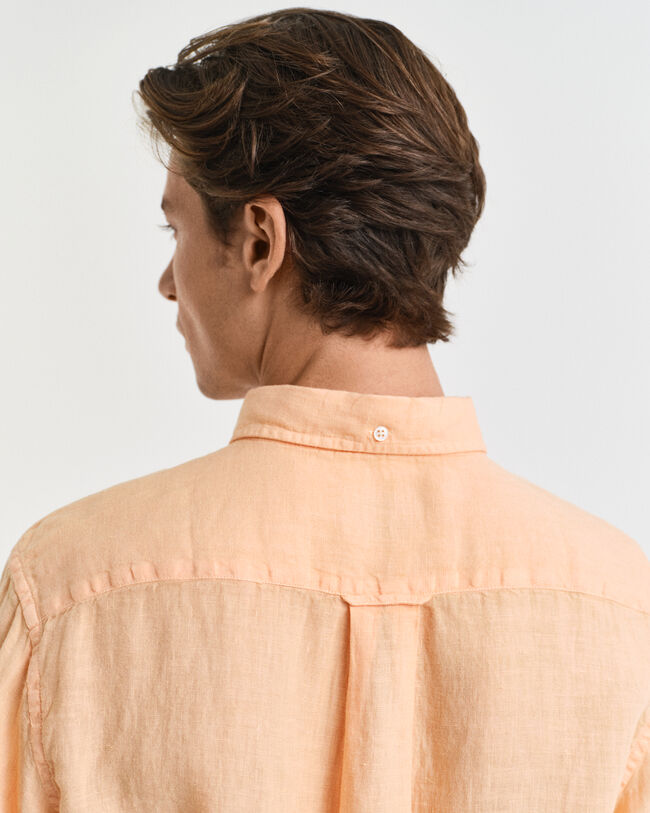 Camicia di lino tinto in capo regular fit