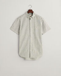 Camicia a maniche corte in misto cotone-lino regular fit
