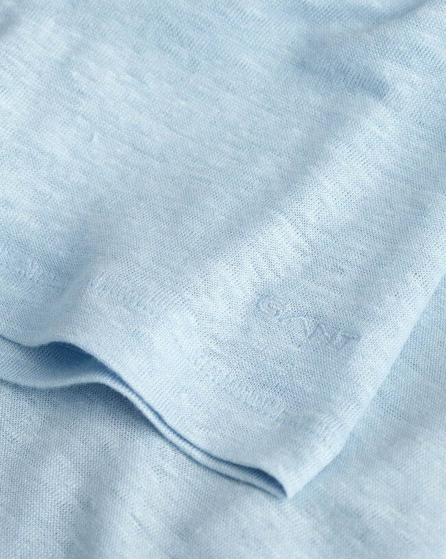 T-shirt in lino con scollo a V