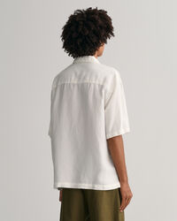 Camicia a maniche corte in lyocell di lino relaxed fit