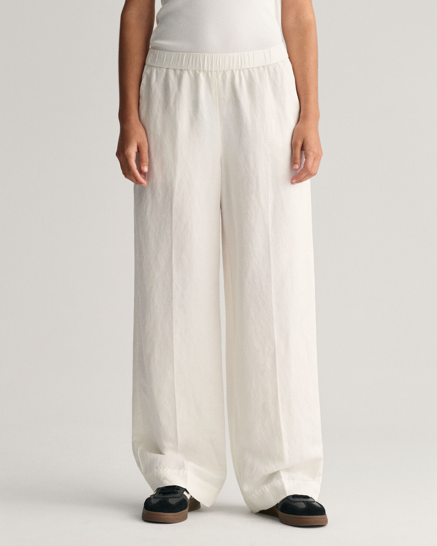 Pantaloni Pull-on in misto lino relaxed fit