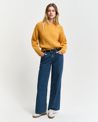 Maglia girocollo in maglia a coste