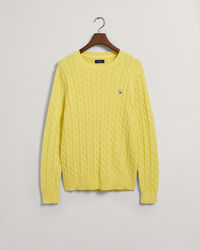 Maglia girocollo in cotone a trecce