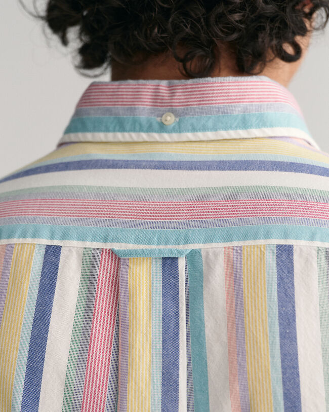 Camicia Oxford a righe multicolore regular fit