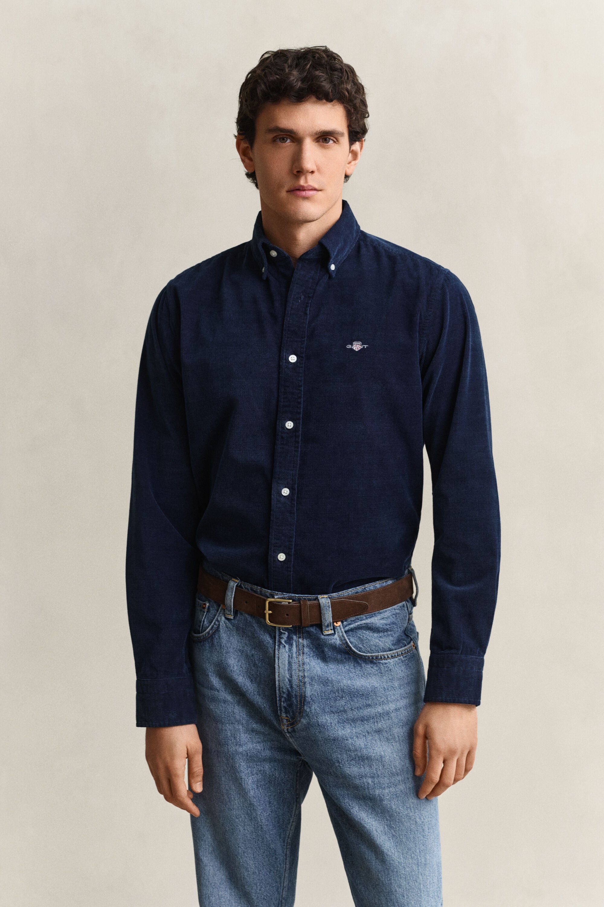 Camicia Indigo in velluto a coste