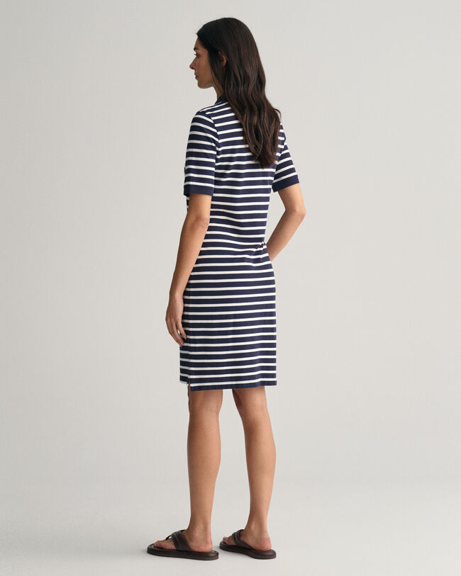 Abito polo in piqué Shield a righe
