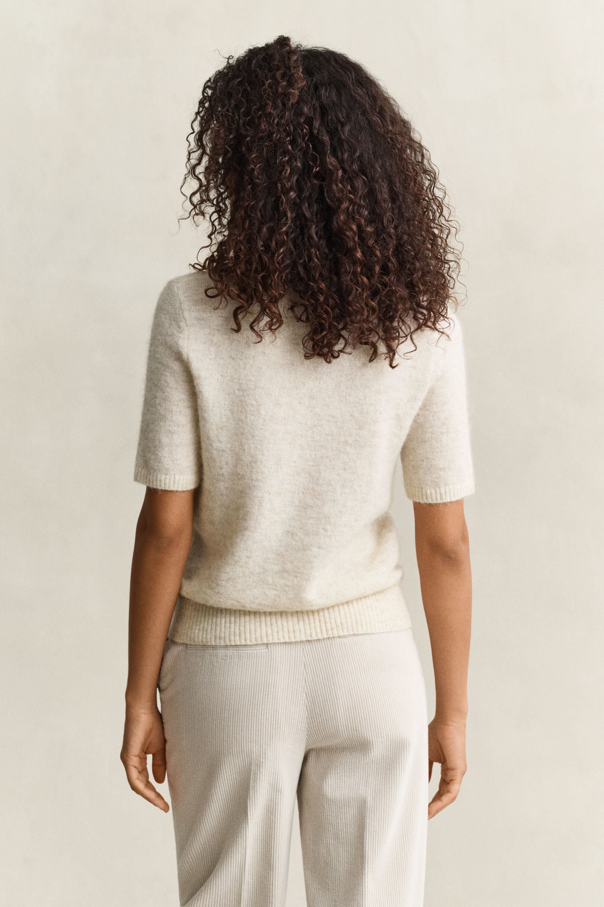 Maglia a maniche corte in misto lana d’alpaca