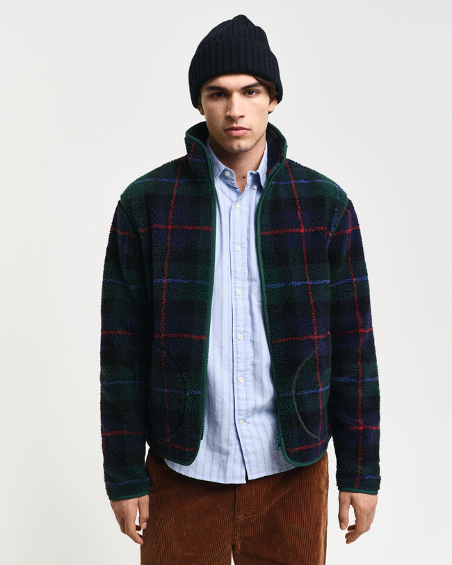 Giacca in pile a quadri