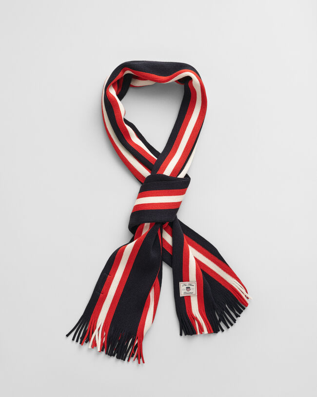 Sciarpa in misto lana a righe lavorata a maglia
