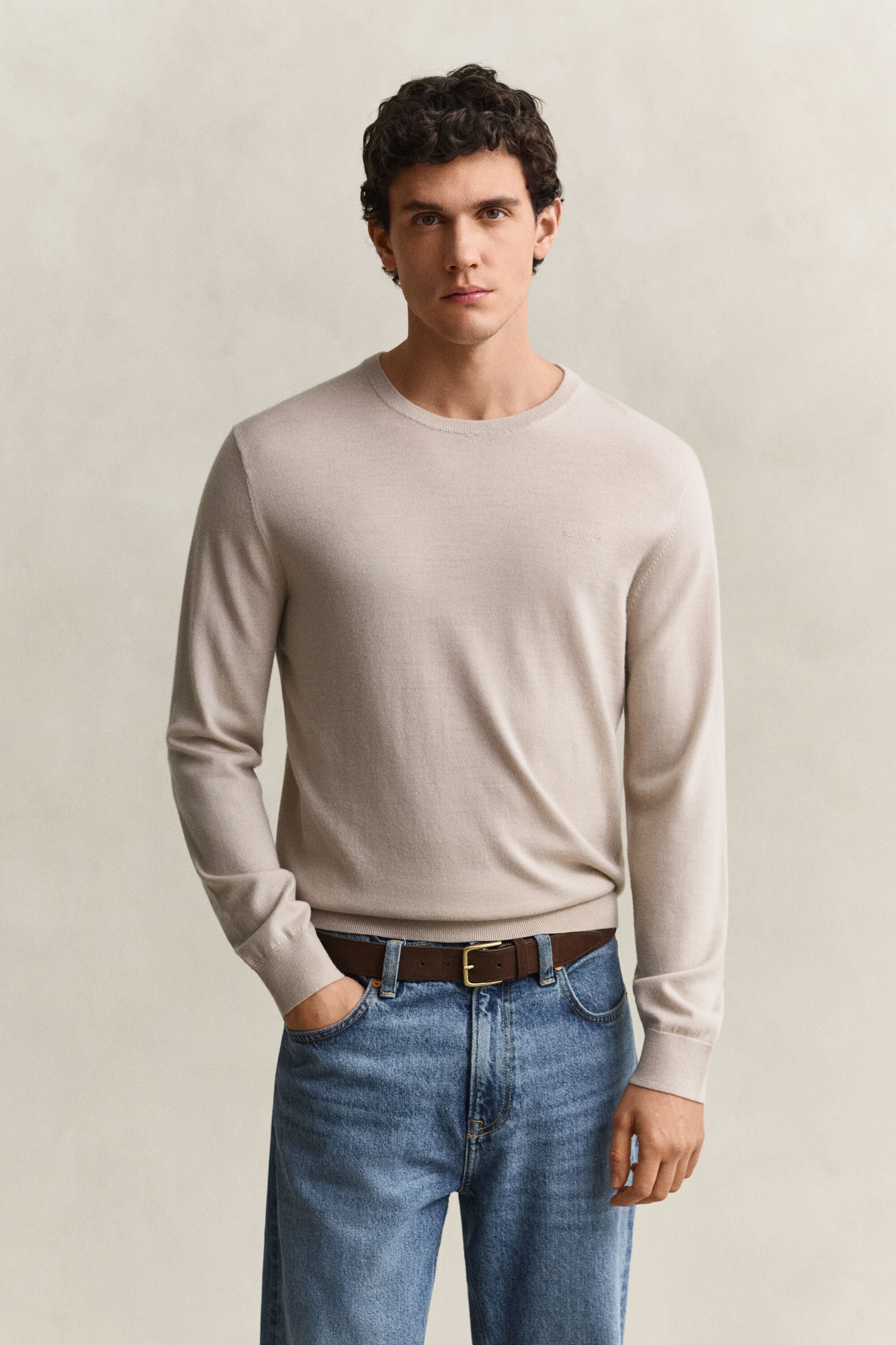 Maglia girocollo in lana merino