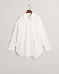 Camicia in popeline con polsini alti oversize