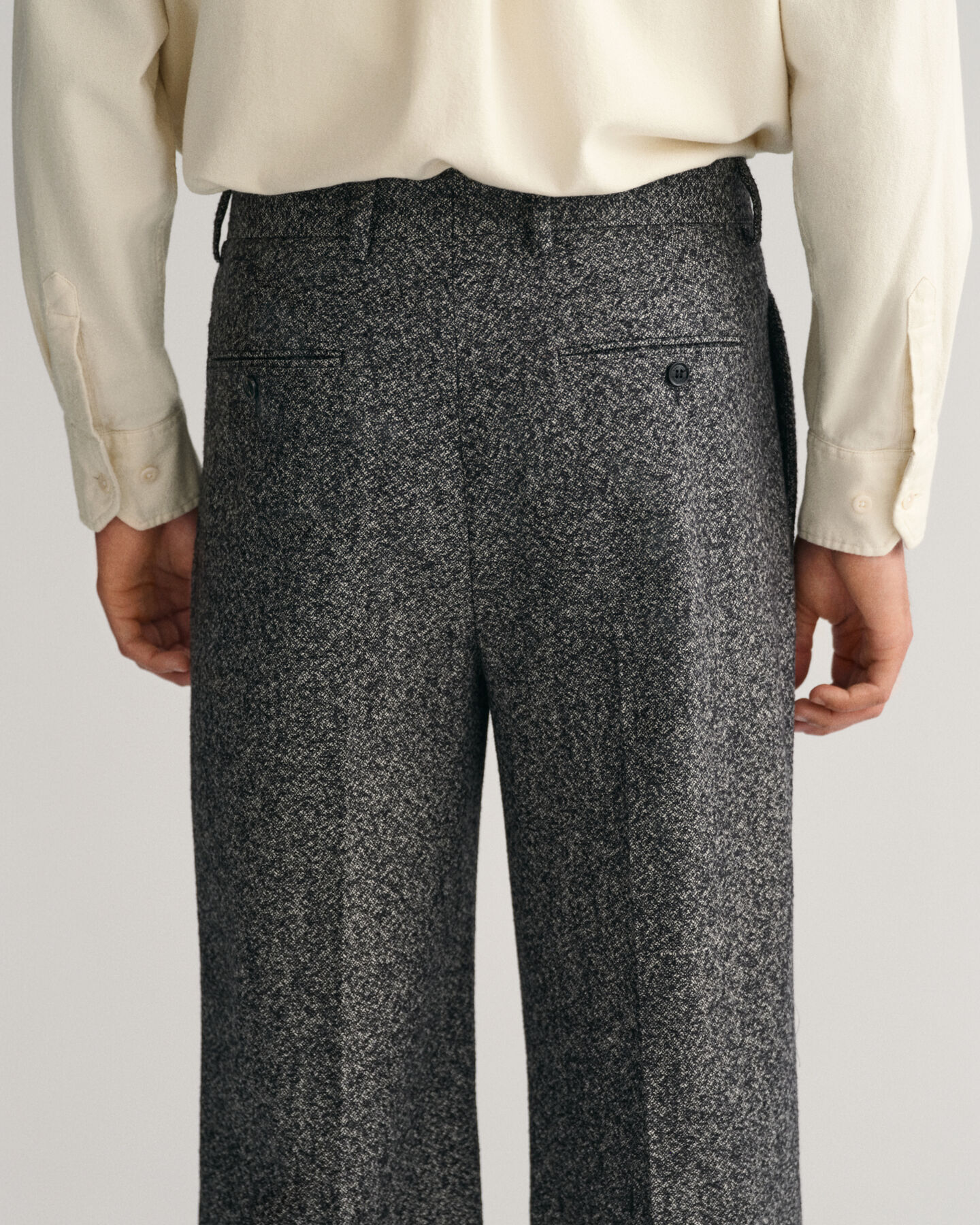 Pantaloni da abito in tweed a gamba larga