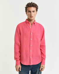 Camicia di lino tinto in capo regular fit