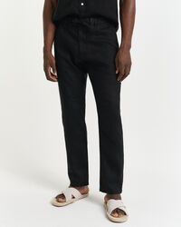 Pantaloni con coulisse in lino relaxed fit