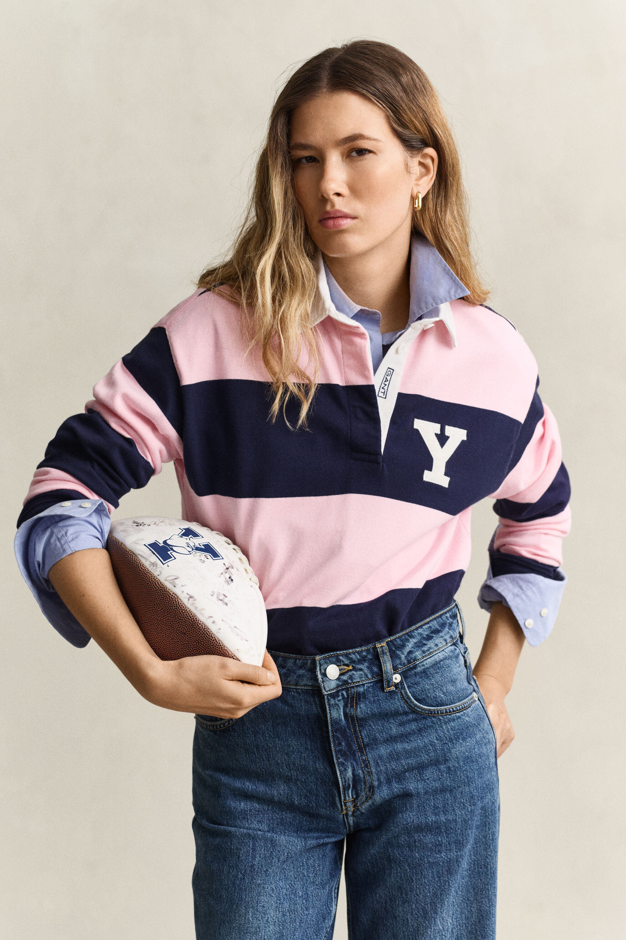 Heavy Rugger Gant x Yale a righe larghe