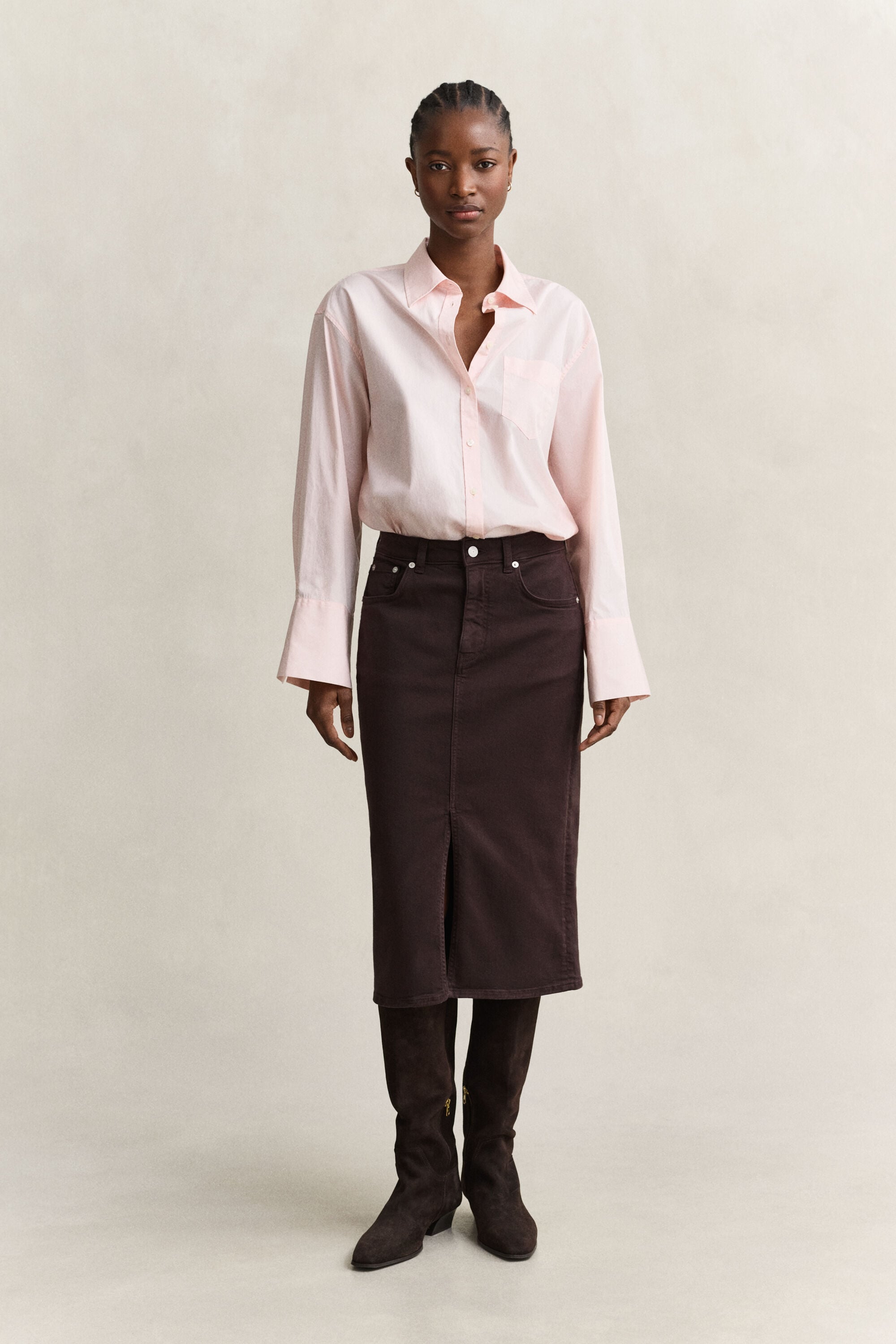 Gonna longuette in twill
