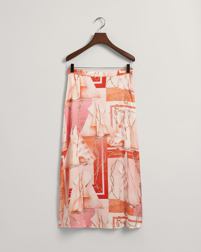 Gonna lunga in seta con stampa Sailing