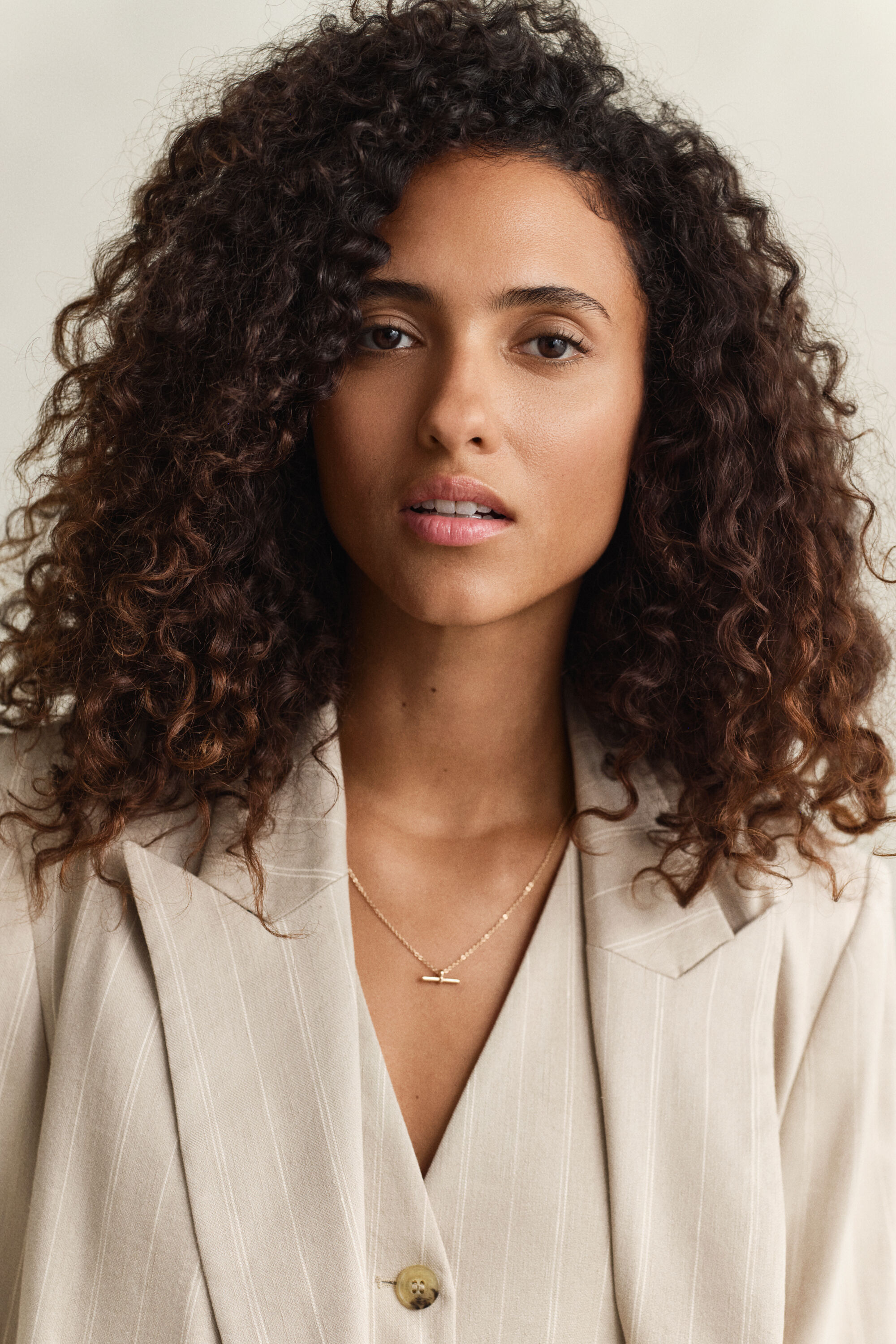 Blazer in misto lino gessato