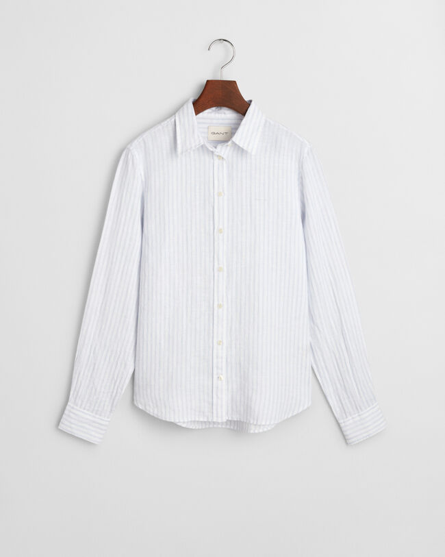 Camicia di lino a righe regular fit